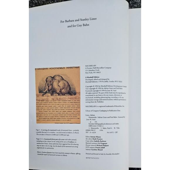 1994 Mammoths Adrian Lister & Paul Bahn Large Illustrated Hardcover Dust Jacket - Picture 5 of 8